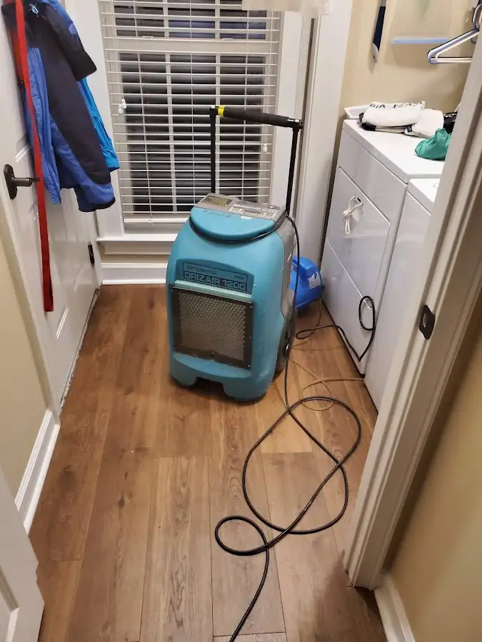 Commercial dehumidifier deployed for Flood Damage Cleanup in West Rockhill